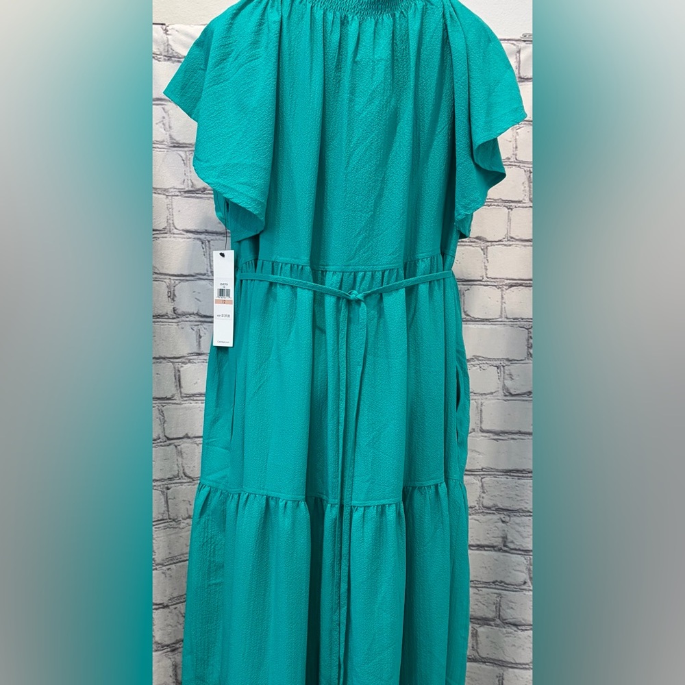 Calvin Klein:12 Women Emerald Green Dress Pockets - Picture 5 of 13